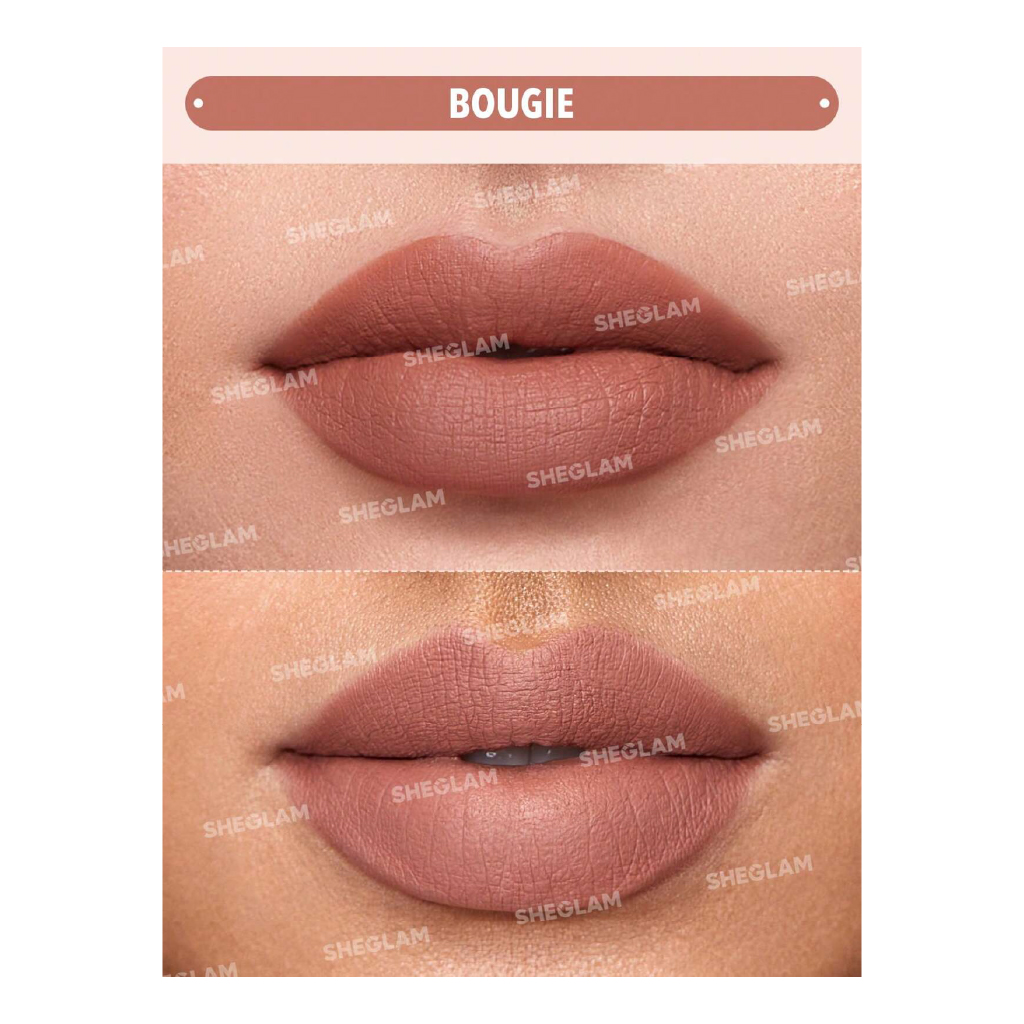 Sheglam, Matte Allure Liquid Lipstick – Bougie, Velvet-matte liquid lipstick with full coverage, standard size