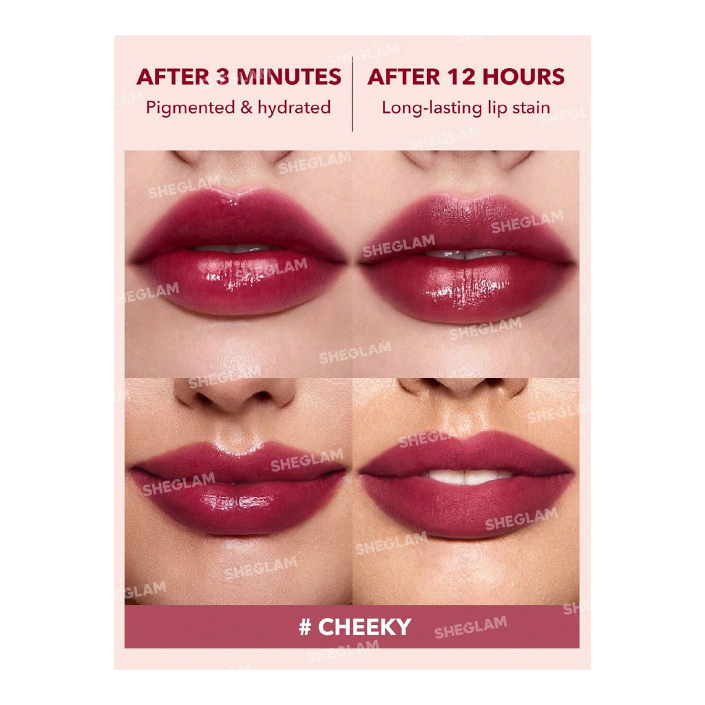 Sheglam, Take a Hint Lip Tint – Cheeky, Sheer moisturizing lip tint for everyday wear, standard size