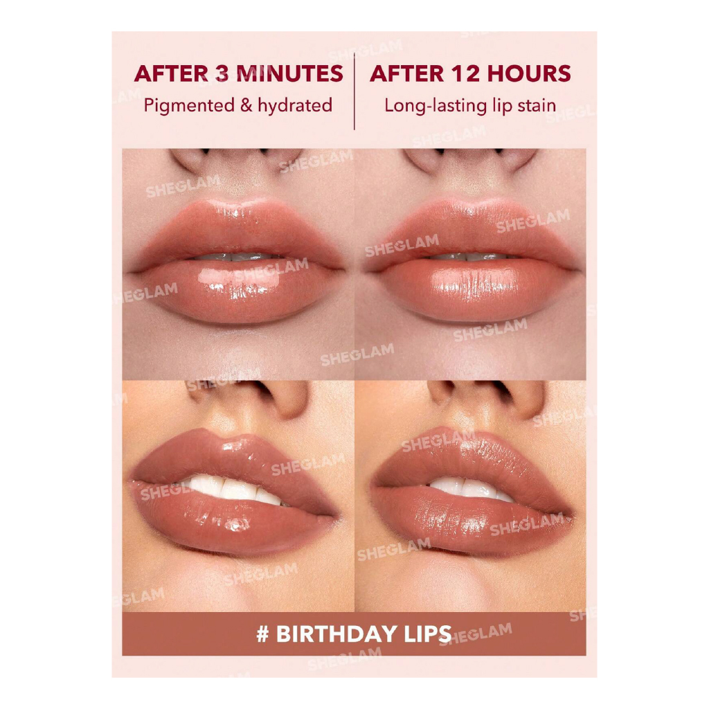 Sheglam Take a Hint Lip Tint – Birthday Lips (Sheer, Moisturizing Tint)