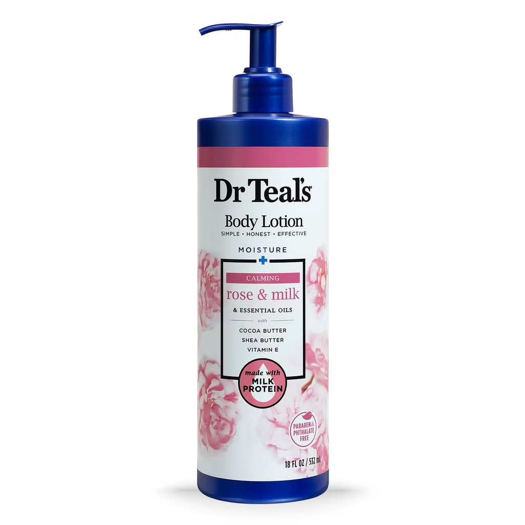 Dr Teal's, Rose and Milk Calming Lotion, Hydrating and calming body lotion with rose and milk, 532ml