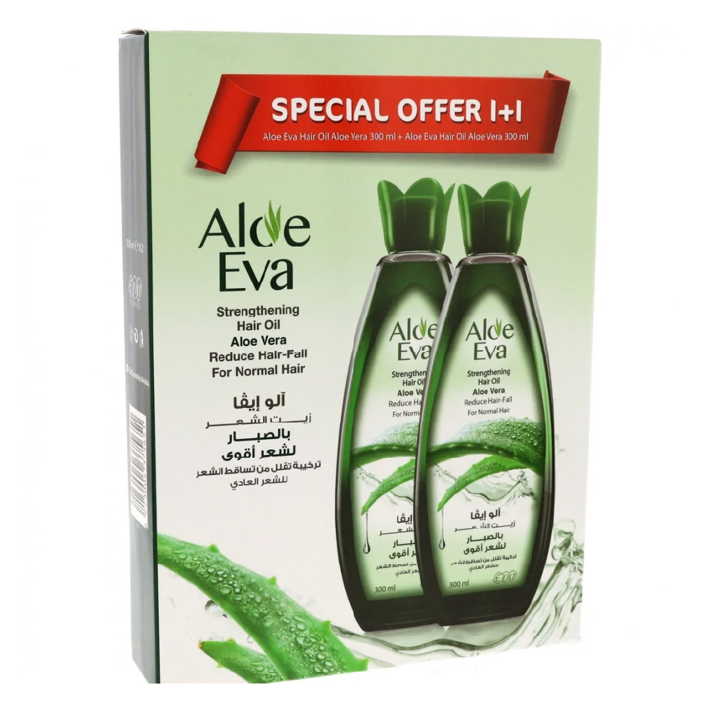 Aloe Eva Hair Oil Aloe Vera Special Offer 1+1 300Ml+300 Ml Free