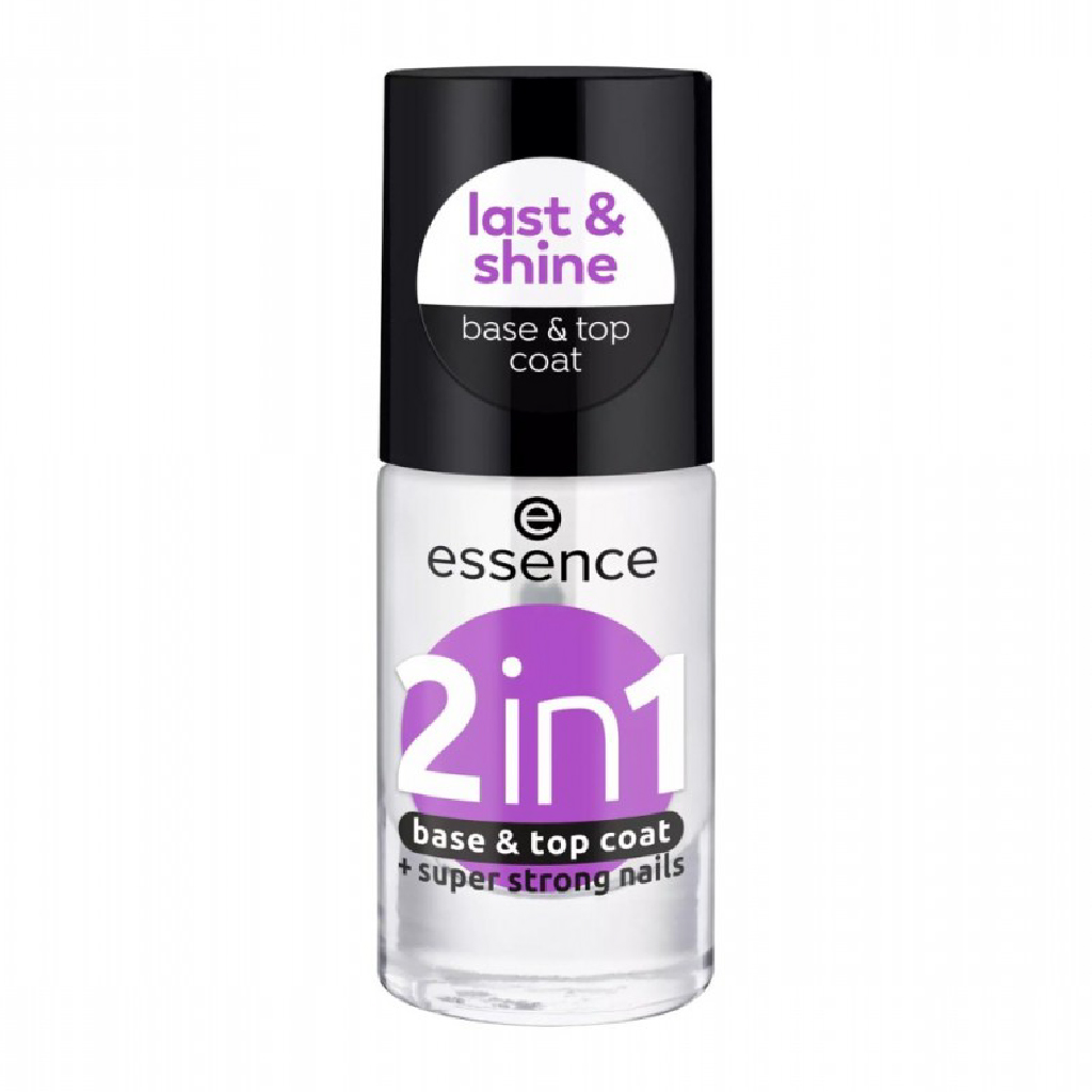 Essence, 2 In 1 Base & Top Coat, Dual-purpose nail polish base and top coat, standard size