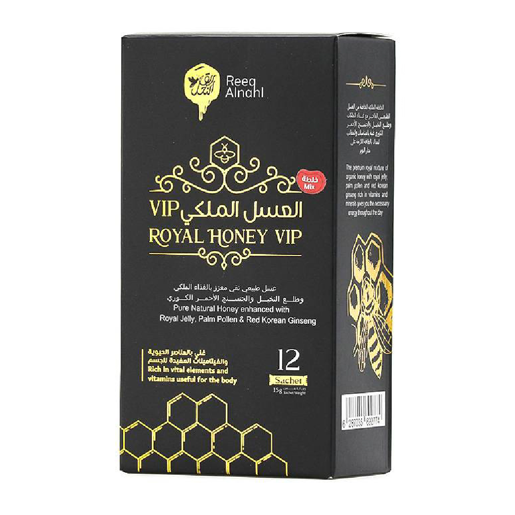 Reeq, Alnahl Royal Honey VIP, Premium royal honey supplement, 12 sachets of 15g