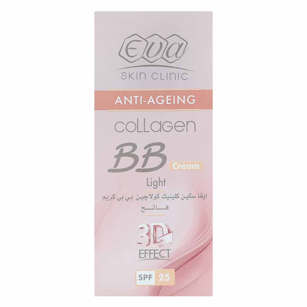 Eva Skin Clinic, Anti-Ageing Collagen 3D Effect BB Cream Light SPF 25, Light tinted BB cream with collagen and SPF, 50ml