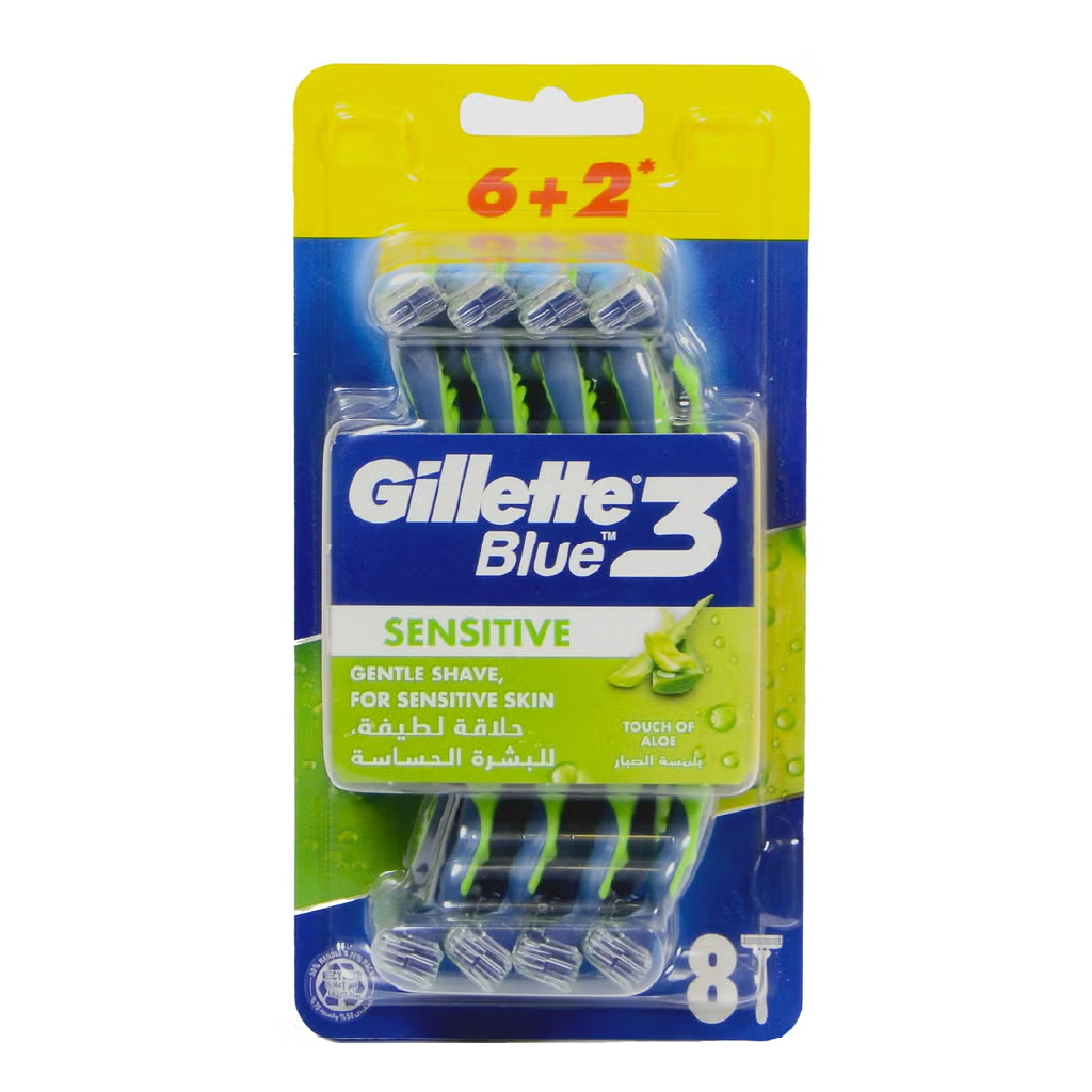 GILLETE BLUE 3 SENSITVE TOUCH OF ALOE (8)
