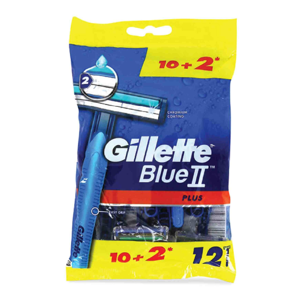 Gillette, Blue2 and Blue3 Razor Pack Offer, Pack of Blue2 and Blue3 disposable razors, 12 pieces