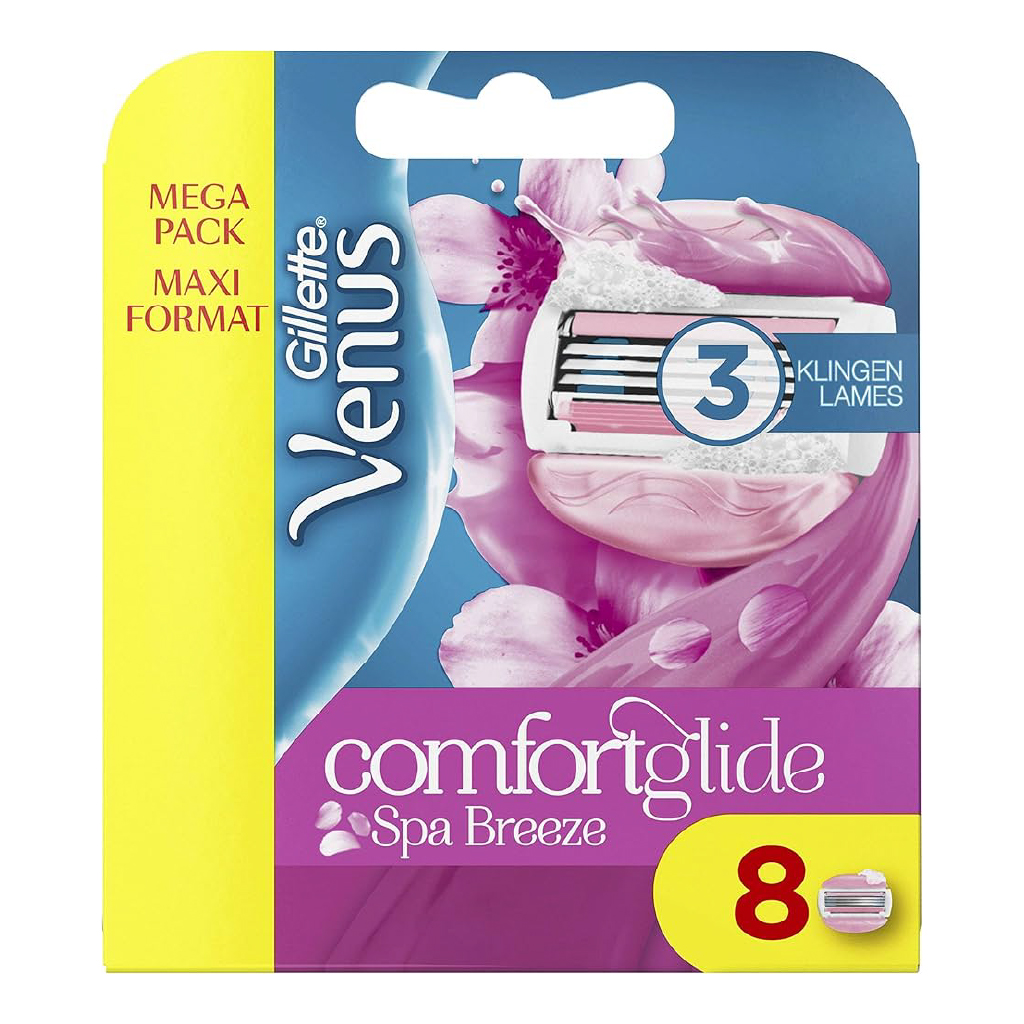 Gillette, ComfortGlide Spa Breeze Razors, Triple blade razors with cooling spa breeze scent