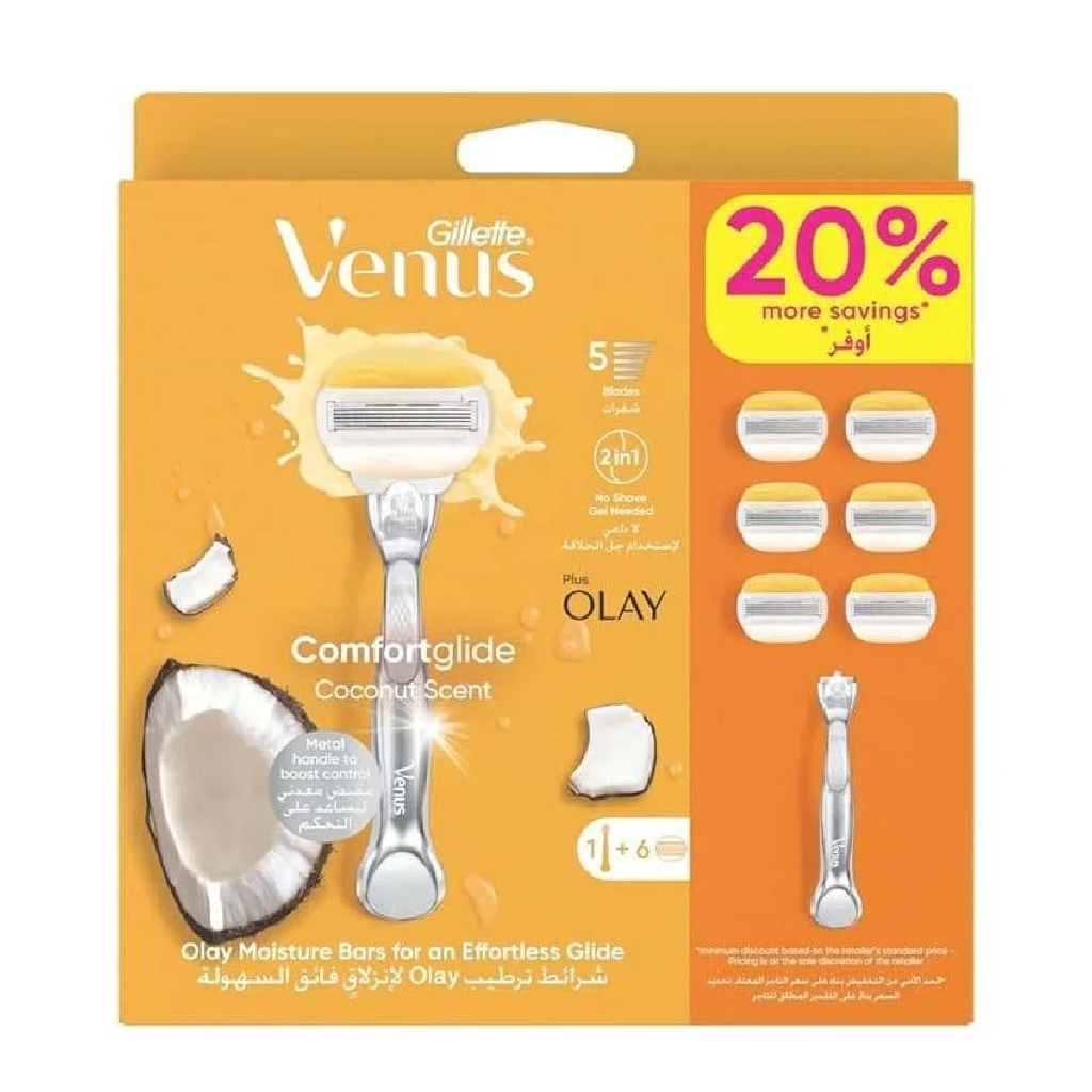 GILLETE VENUS 5 (2IN1) COMFORTGLIDE COCNUT SCENT 1+6