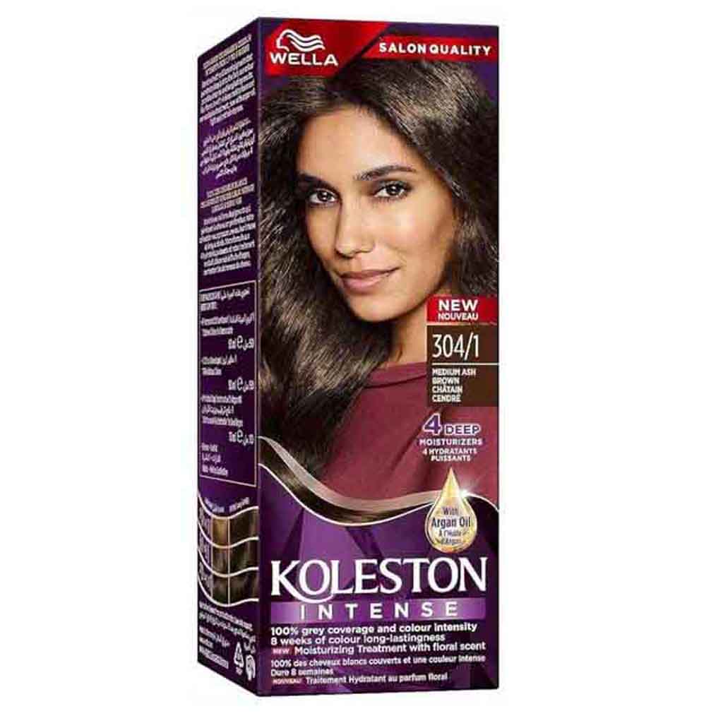 Koleston HC, Medium Ash Brown Hair Color, Permanent hair dye in medium ash brown shade, 3041