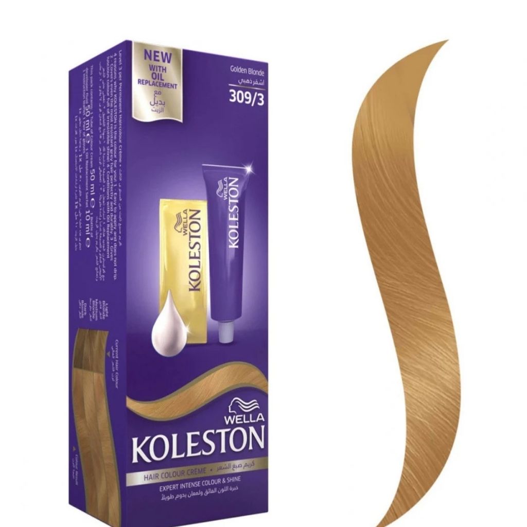 Koleston HC, Gold Blonde Hair Color, Permanent hair dye in gold blonde shade, 3093