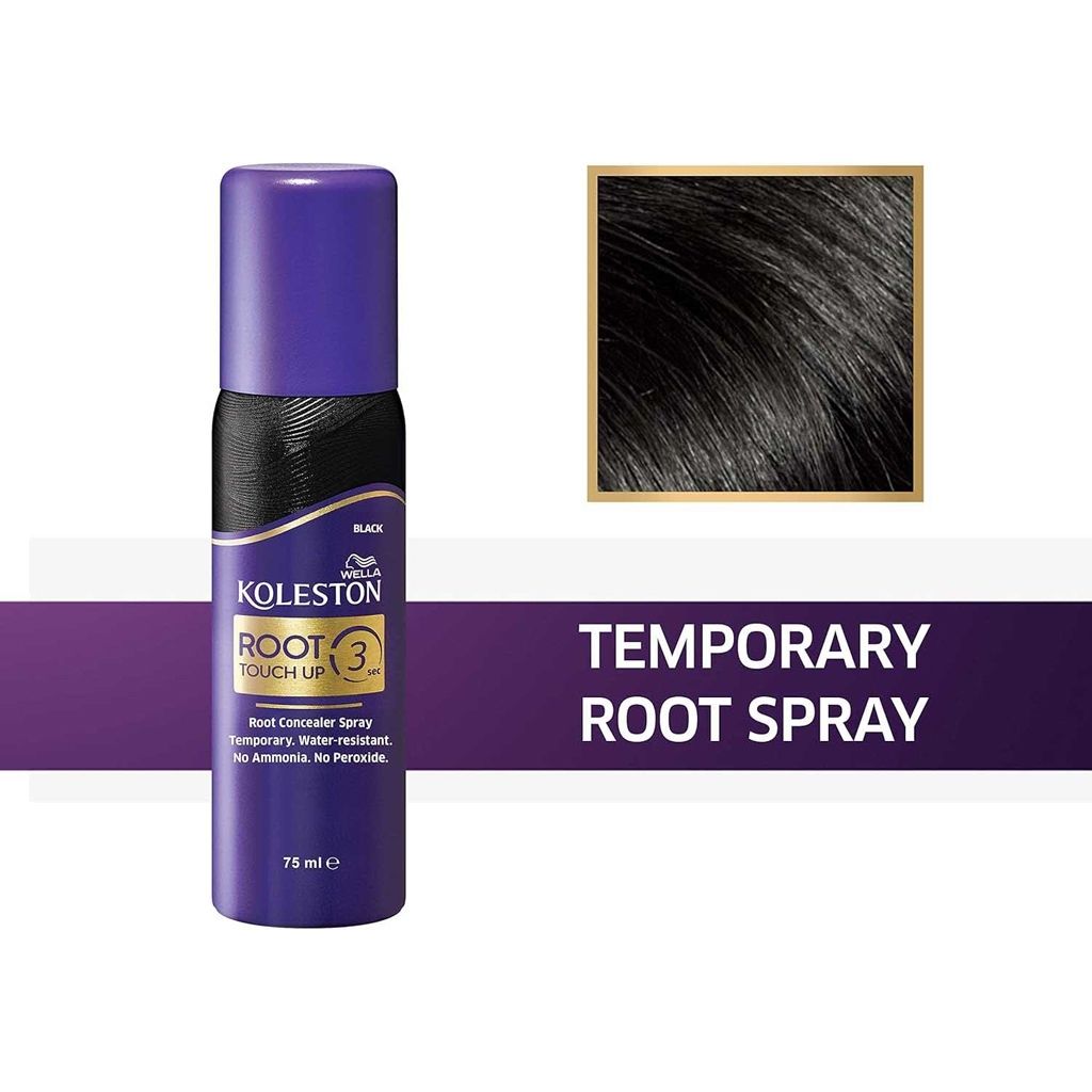 Koleston, Ready-To-Use Black Spray, Instant black hair color spray, 75ml
