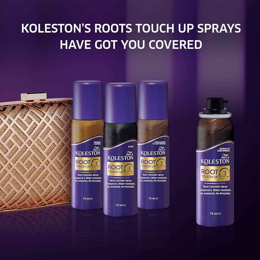 Koleston, Ready-To-Use Black Spray, Instant black hair color spray, 75ml