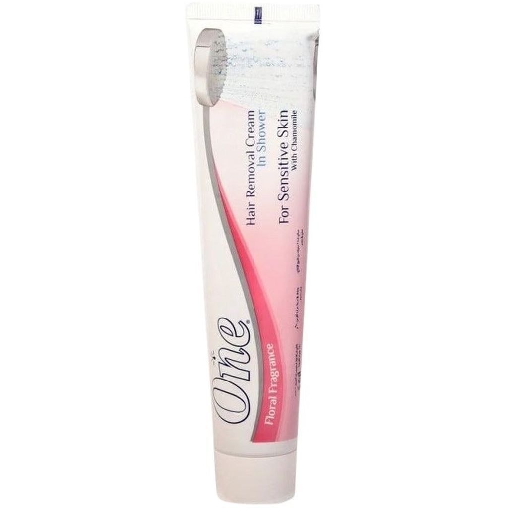 One, In Shower Hair Removal Cream for Sensitive Skin Floral Fragrance, Gentle hair removal cream with floral scent, 140g