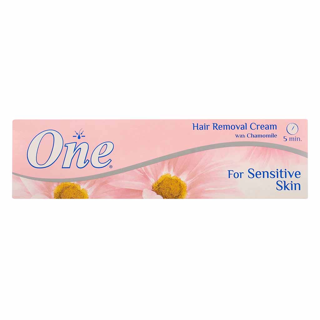 One, Hair Removal Cream with Chamomile for Sensitive Skin, Soothing hair removal cream for sensitive skin, 90 g