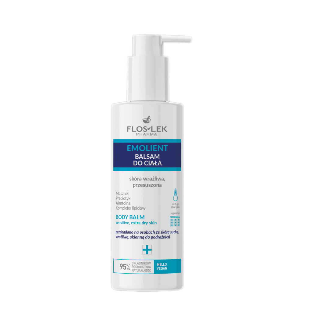 Floslek, Emollient Body Balm for Extra Dry Skin, Intensive moisturizing balm for very dry skin, 175ml