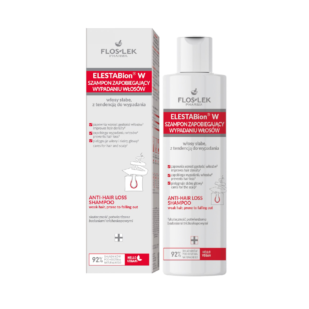 Floslek, Elestabion W Anti-Hair Loss Shampoo, Strengthening anti-hair loss shampoo, 225ml