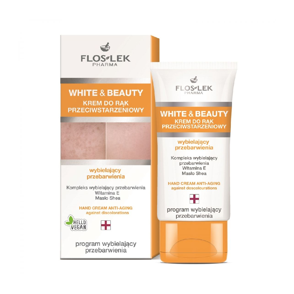 Floslek, White & Beauty Whitening Day Cream SPF 50+, High protection whitening day cream, 50ml