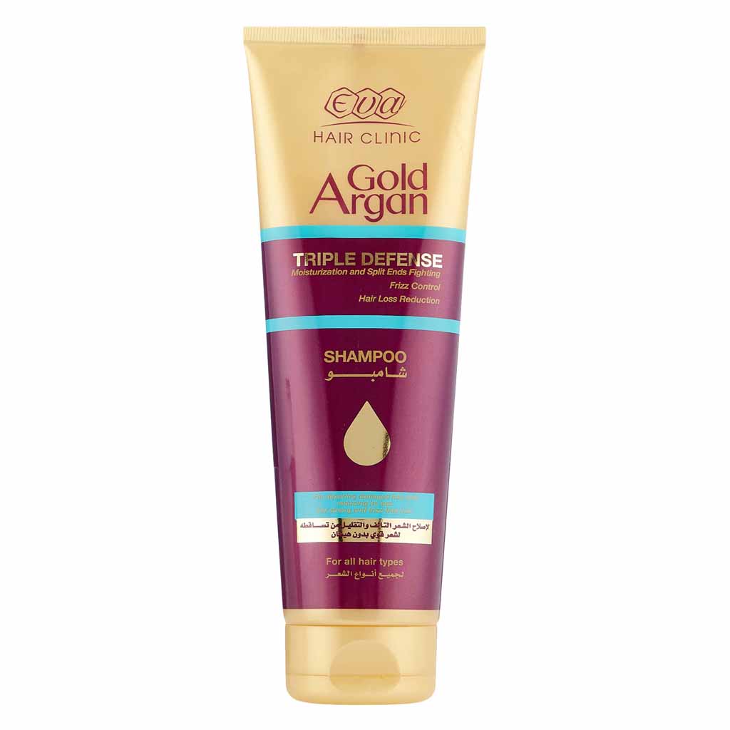Eva Hair Clinic Gold Argan Triple Defense Shampoo 230ml