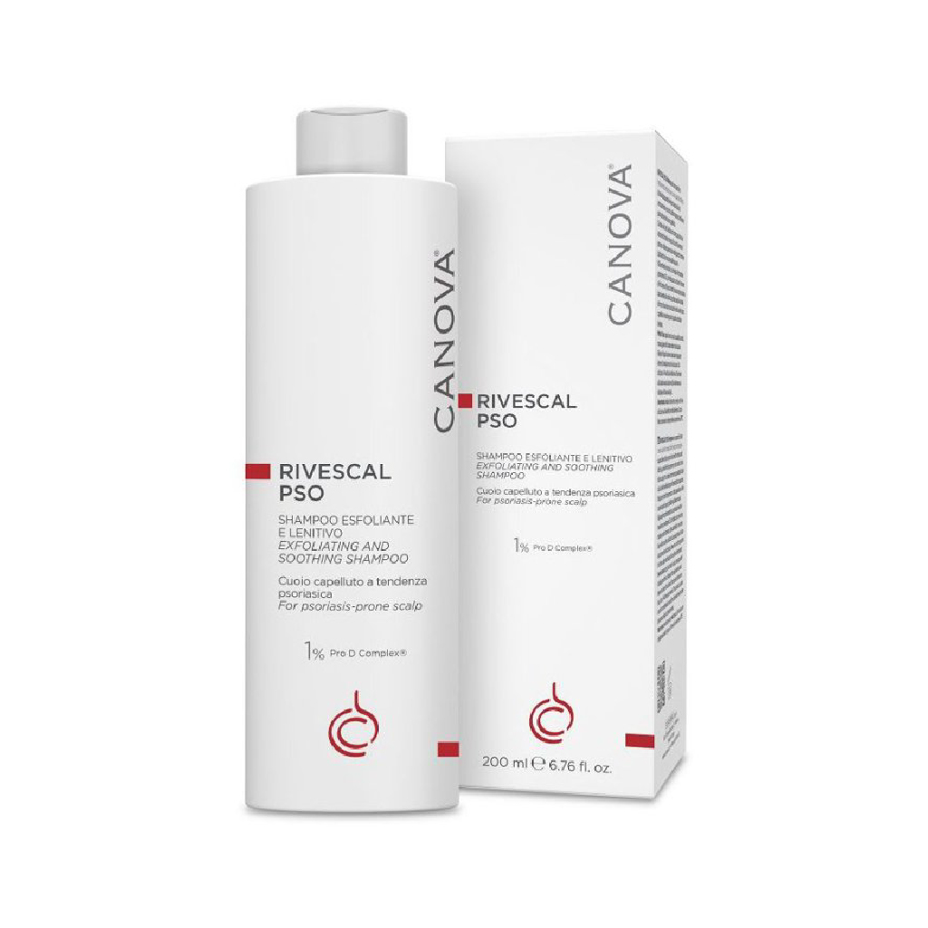 Canova, Rivescal Pso Shampoo, Soothing shampoo for psoriasis and sensitive scalp, 200ml