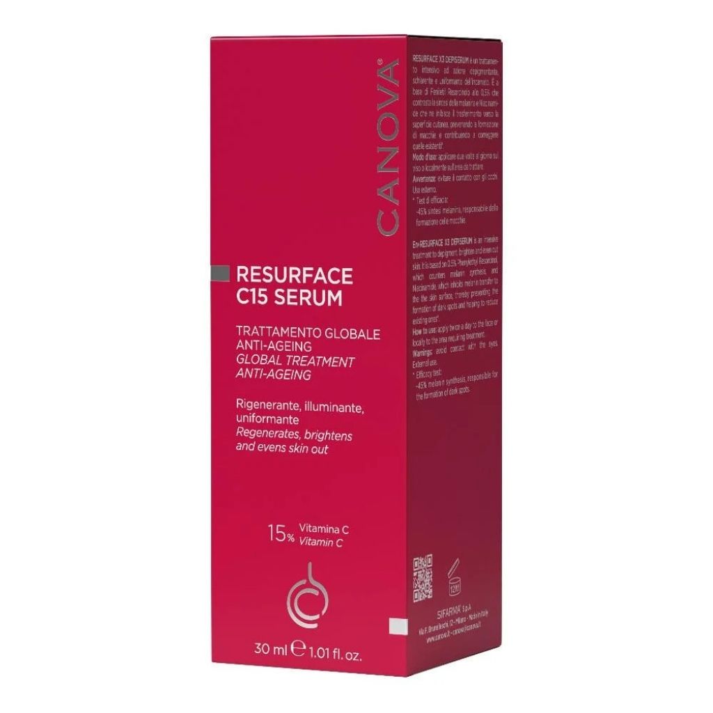 Canova, Re-Surface C15 Serum, Vitamin C serum for skin renewal and brightening, 30ml