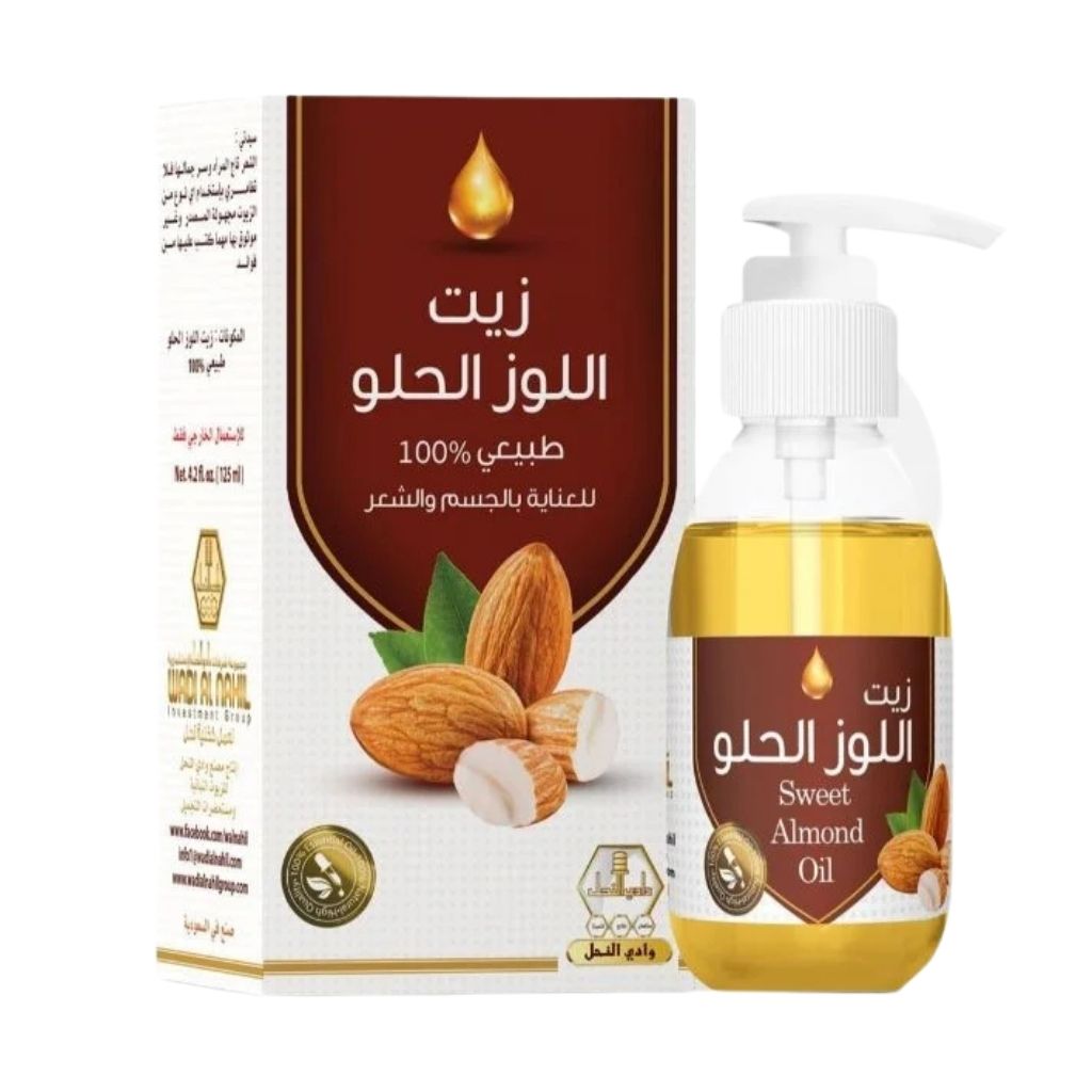 Wadi Alnahil, Sweet Almond Oil, Moisturizing oil for skin and hair, 125ml