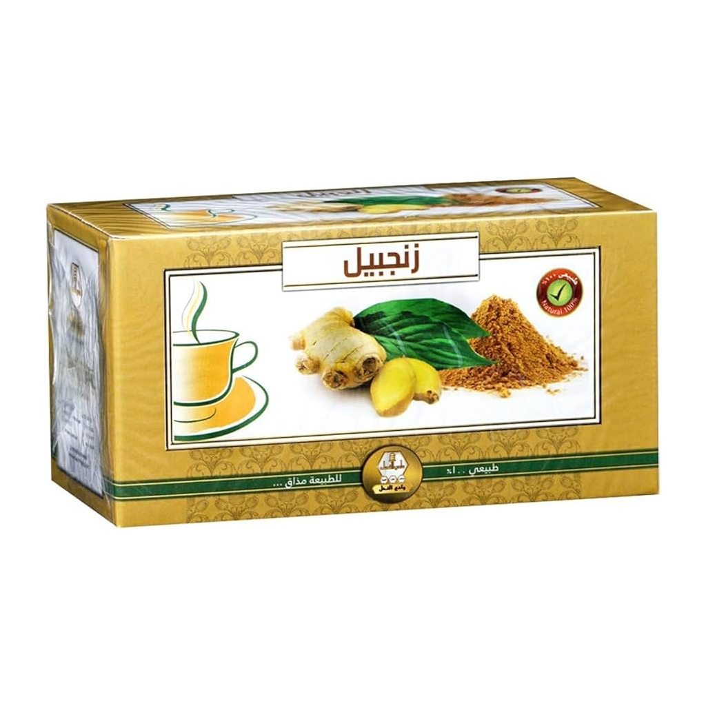 Wadi Alnahil, Ginger Tea Bags, Spicy ginger herbal tea, 30 bags (60g)
