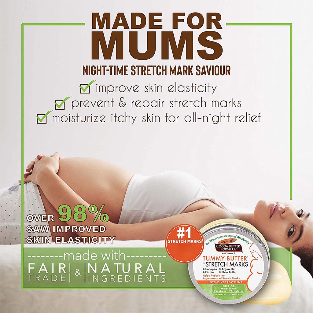 Palmers, Cocoa Butter Formula Tummy Butter, Nourishing stretch mark cream for skin care, 4.4 oz