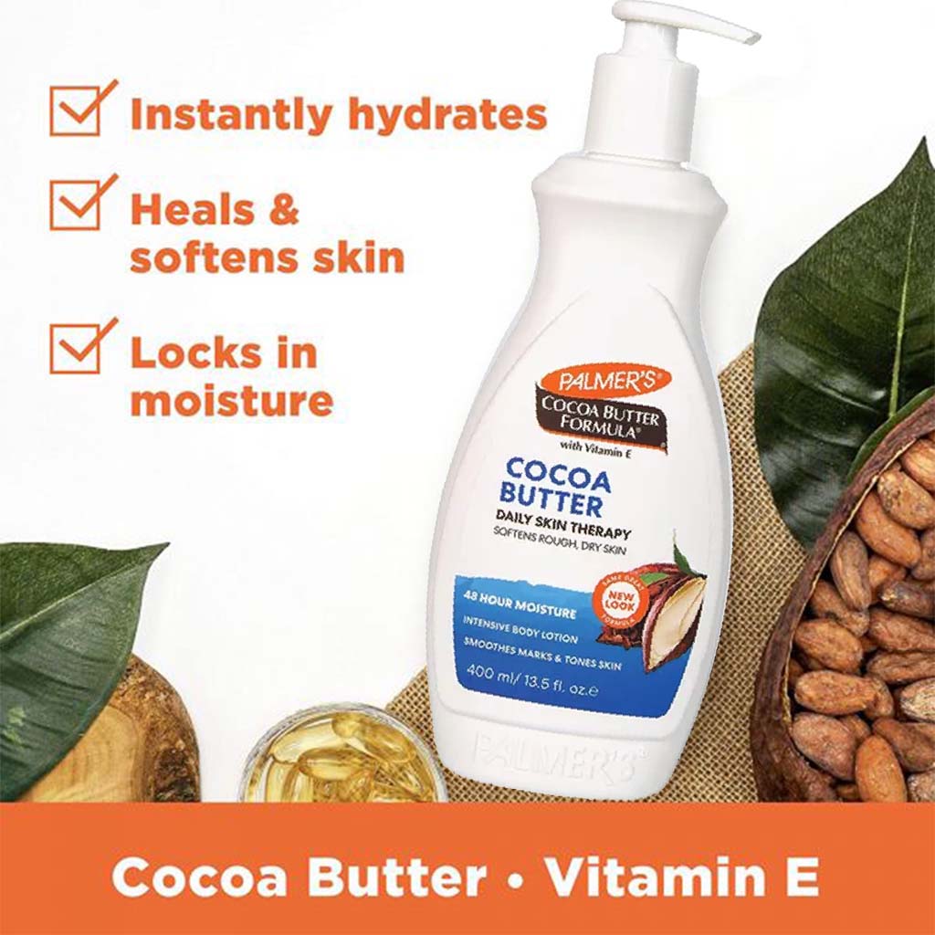 Palmers, Cocoa Butter with Vitamin E Lotion, Moisturizing lotion for dry skin, 400 ml