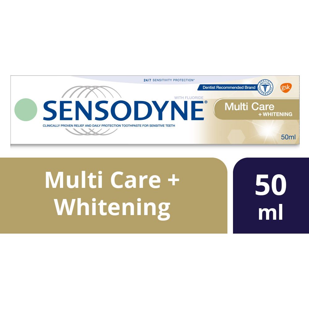 Sensodyne, Multi Care Plus Whitening Toothpaste, Toothpaste for sensitivity and whitening, 50 ml
