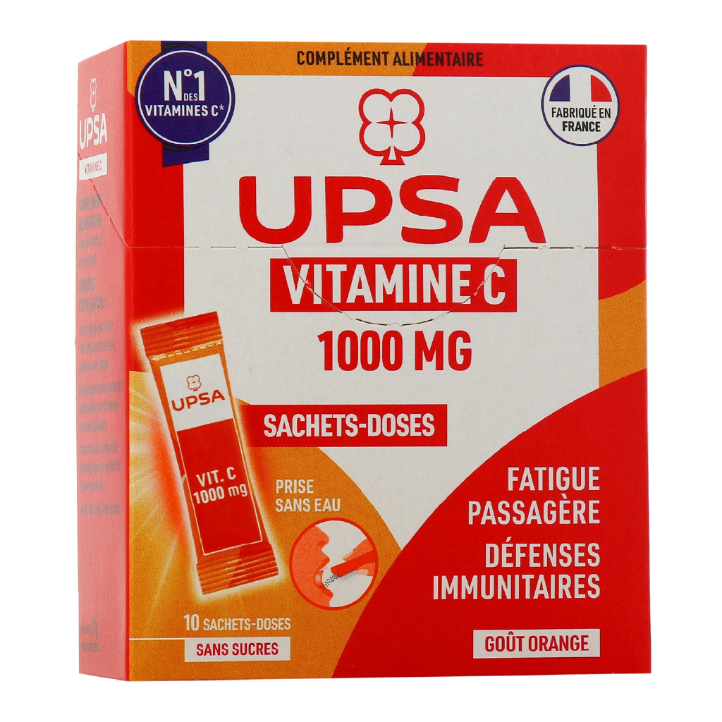 Upsa, Vitality Vitamin C 1000mg, Immune support vitamin C sticks, 10 sticks