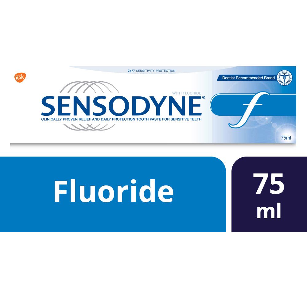 Sensodyne, Toothpaste Fluoride, Cavity protection toothpaste for sensitive teeth, 75 ml