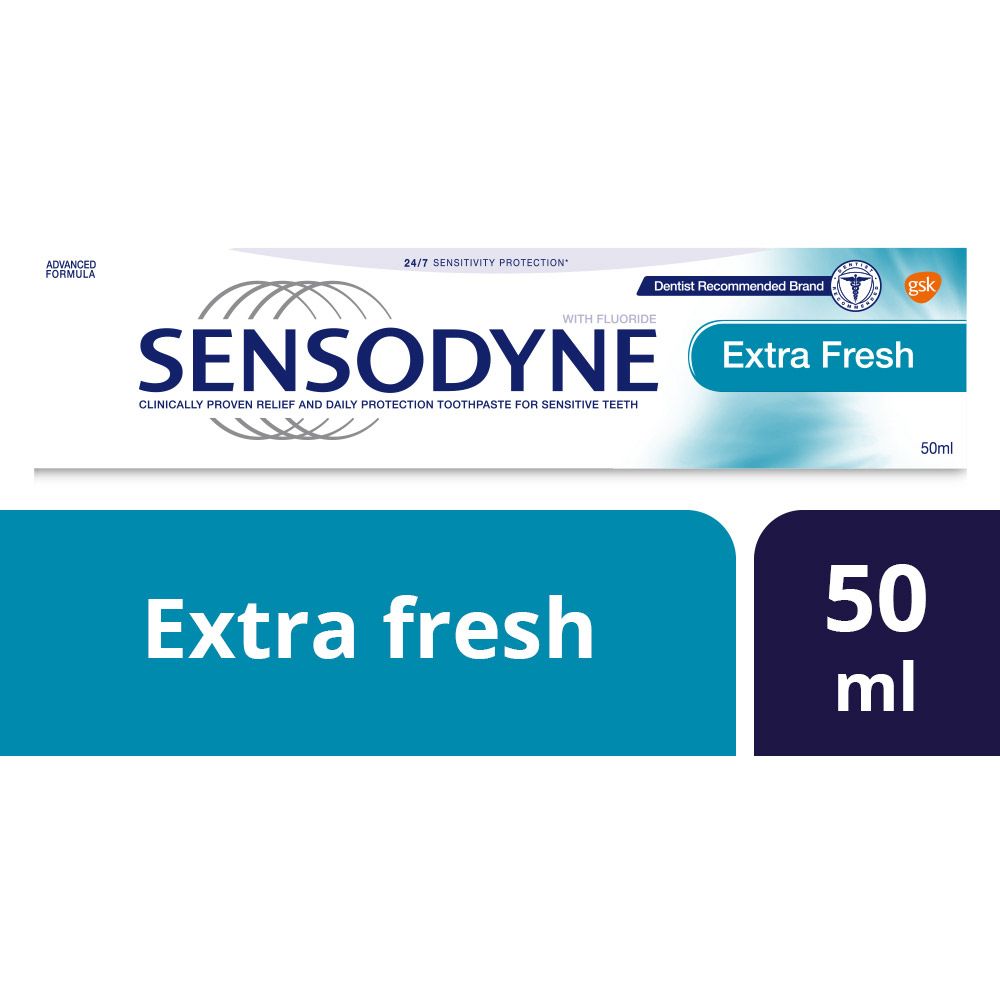 Sensodyne, Extra Fresh Toothpaste, Toothpaste for sensitive teeth with fresh flavor, 50ml
