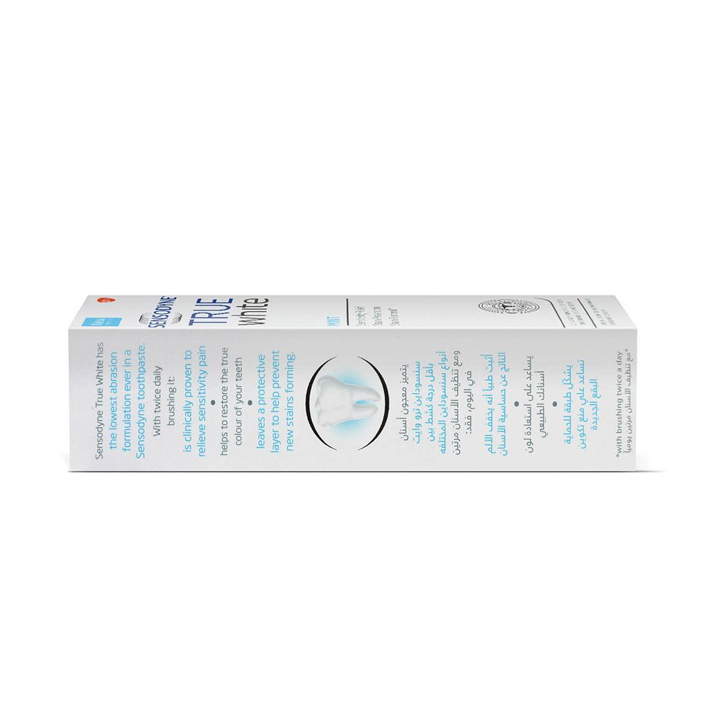 Sensodyne, True White Mint Toothpaste, Whitening toothpaste with mint flavor for sensitive teeth, 75ml