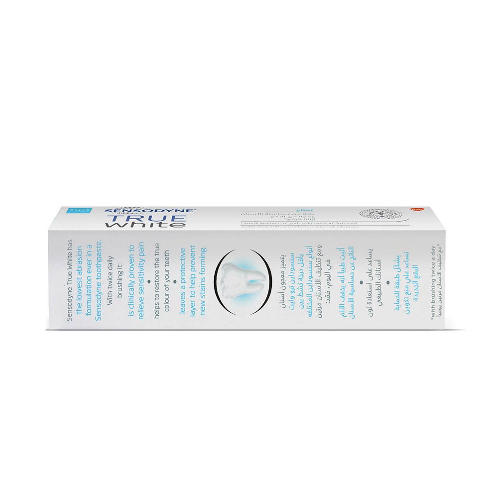 Sensodyne, True White Mint Toothpaste, Whitening toothpaste with mint flavor for sensitive teeth, 75ml