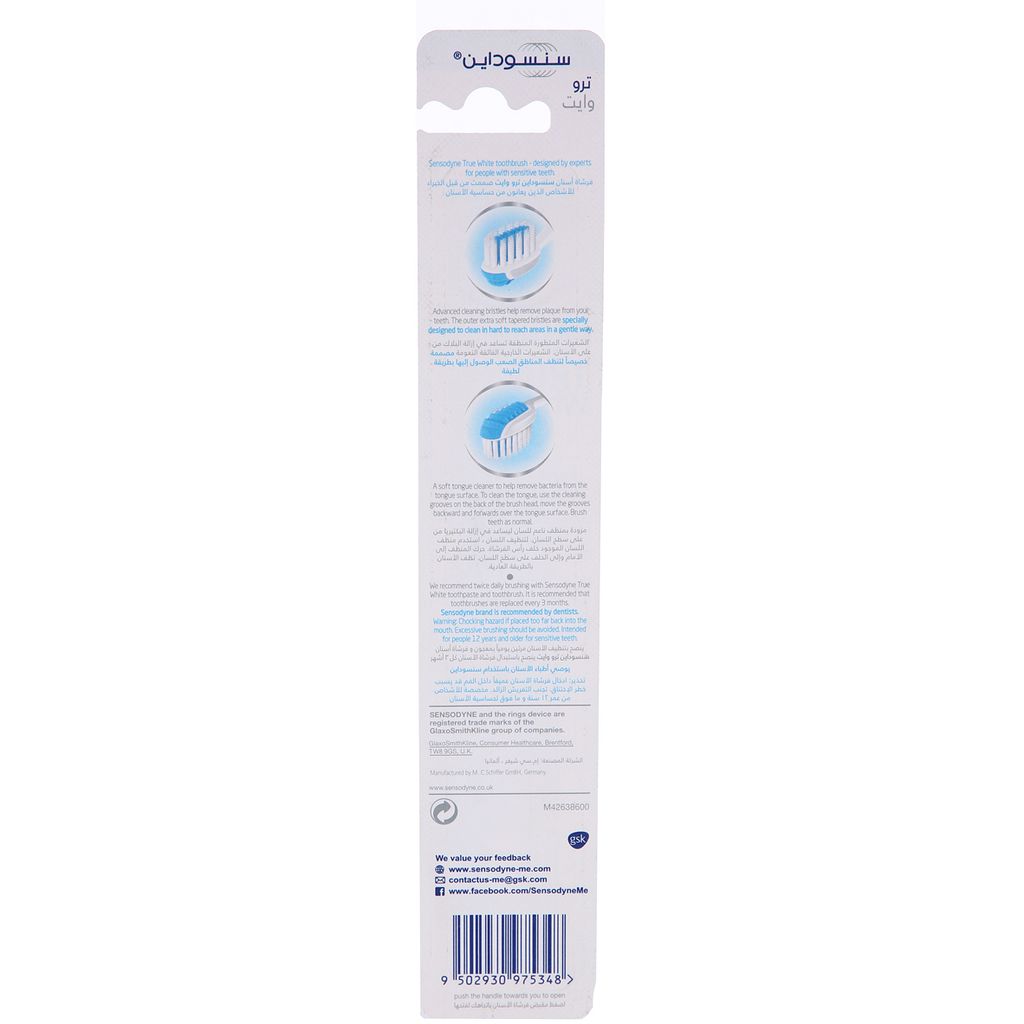 Sensodyne True White Plaque Removal Soft Toothbrush, Pack of 1's