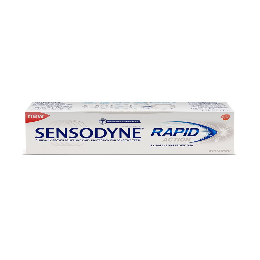 Sensodyne, Rapid Action Whitening Toothpaste, Fast acting whitening toothpaste for sensitive teeth, 75ml