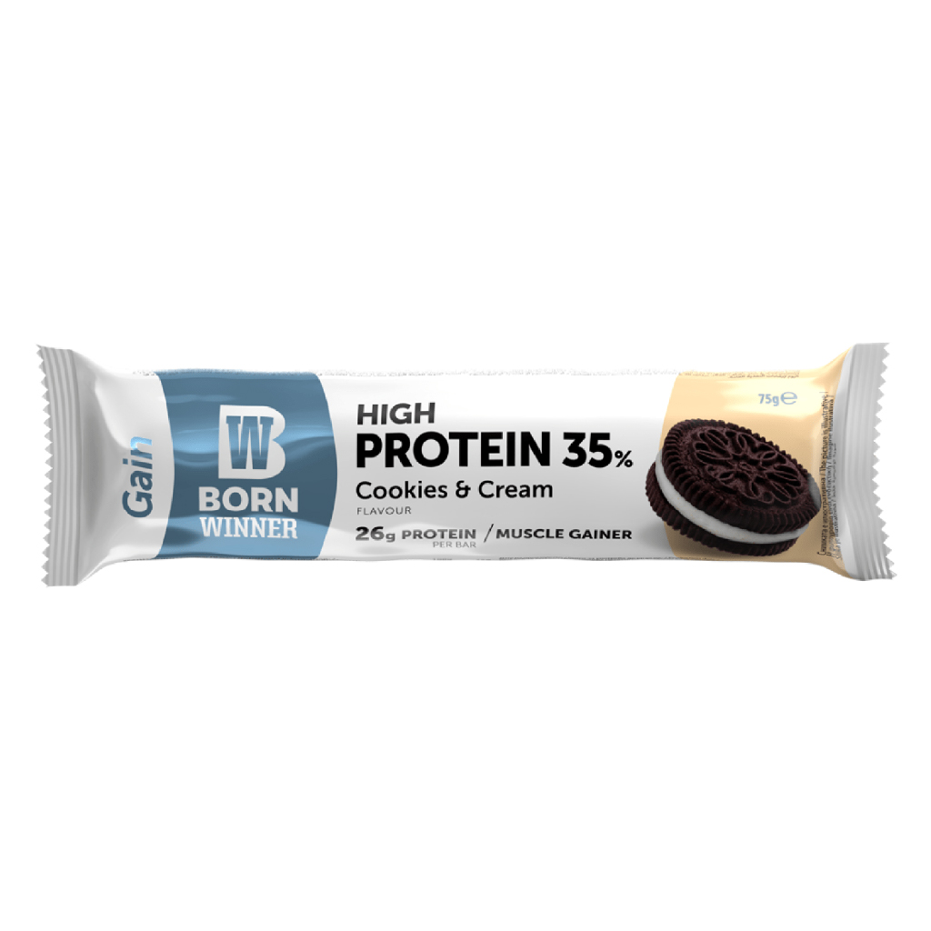 Born Winner, Protein Bar Gain Cookies and Cream, Muscle gain protein bar with cookies and cream, 75g
