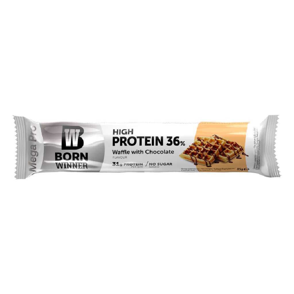 BORN WINNER PROTEIN BAR MEGA PRO WAFFLE WITH CHOCOLATE - 85G