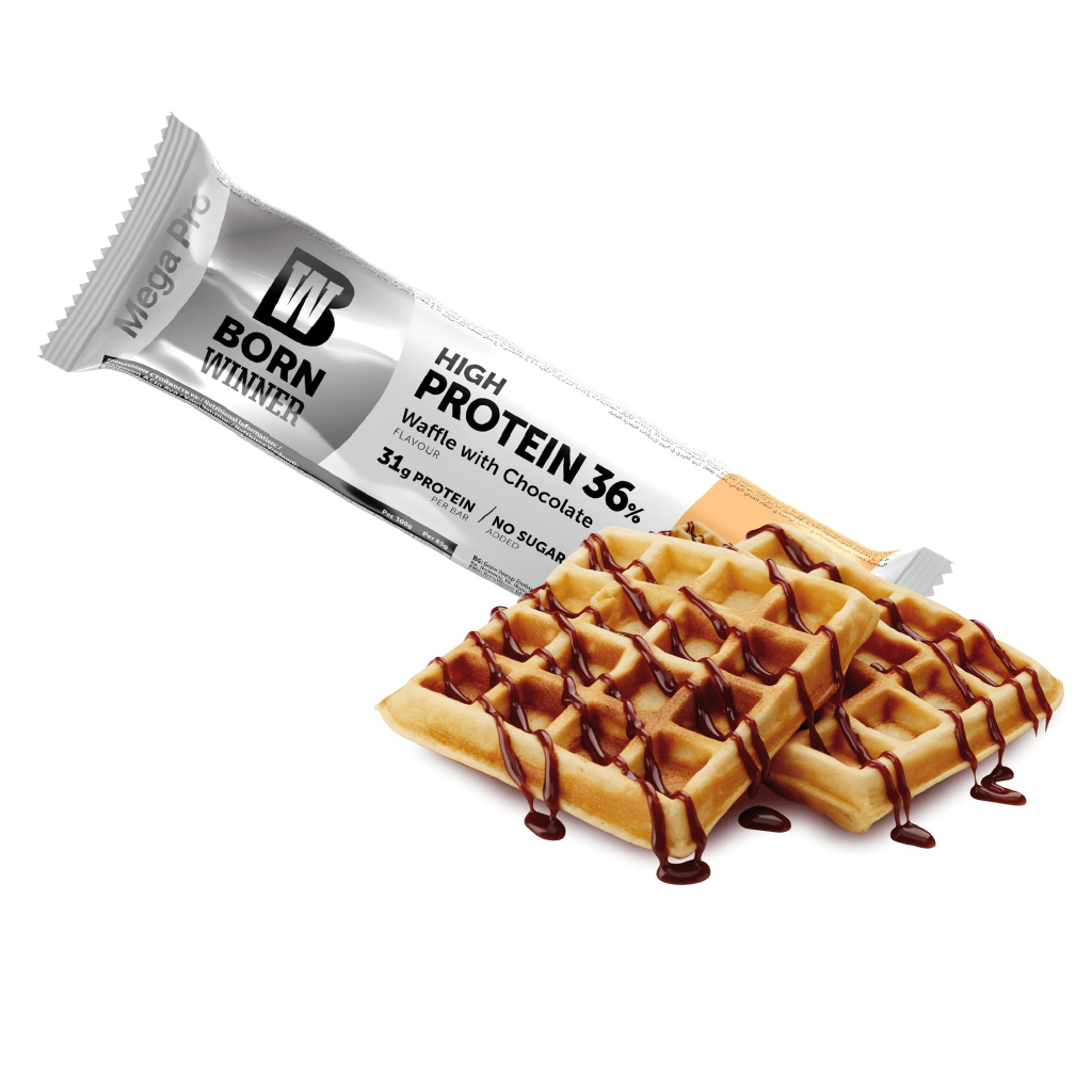 BORN WINNER PROTEIN BAR MEGA PRO WAFFLE WITH CHOCOLATE - 85G