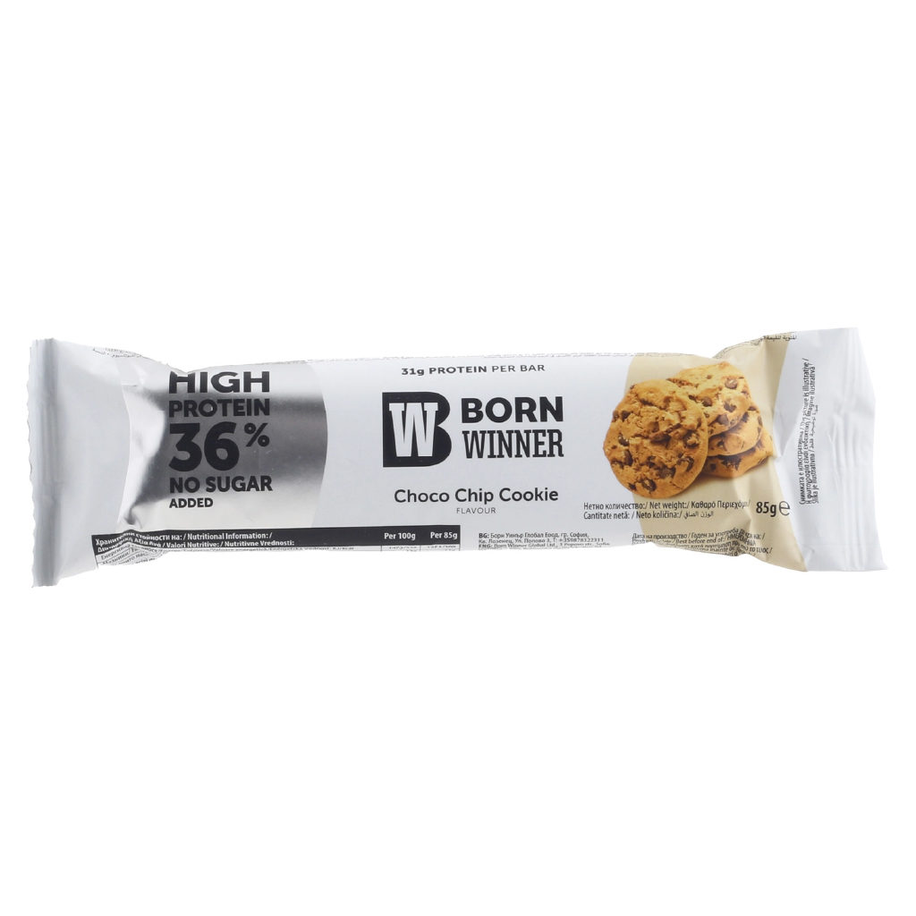 Born Winner, Protein Bar Mega Pro with Cookies and Chocolate, High-protein mega bar with cookies and chocolate, 85g