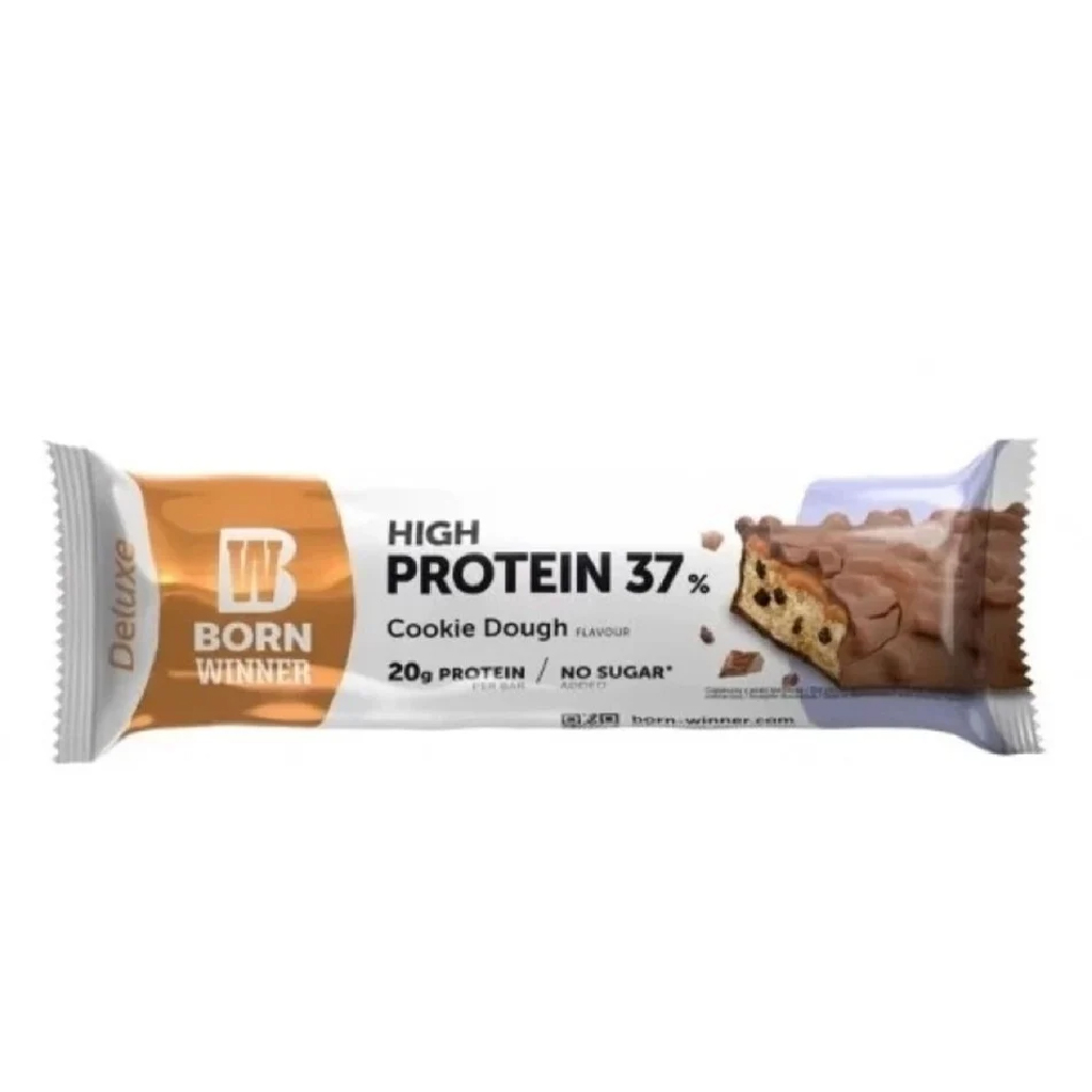 Born Winner, Protein Bar Deluxe with Cookies, Crunchy deluxe protein bar with cookie flavor, 55g