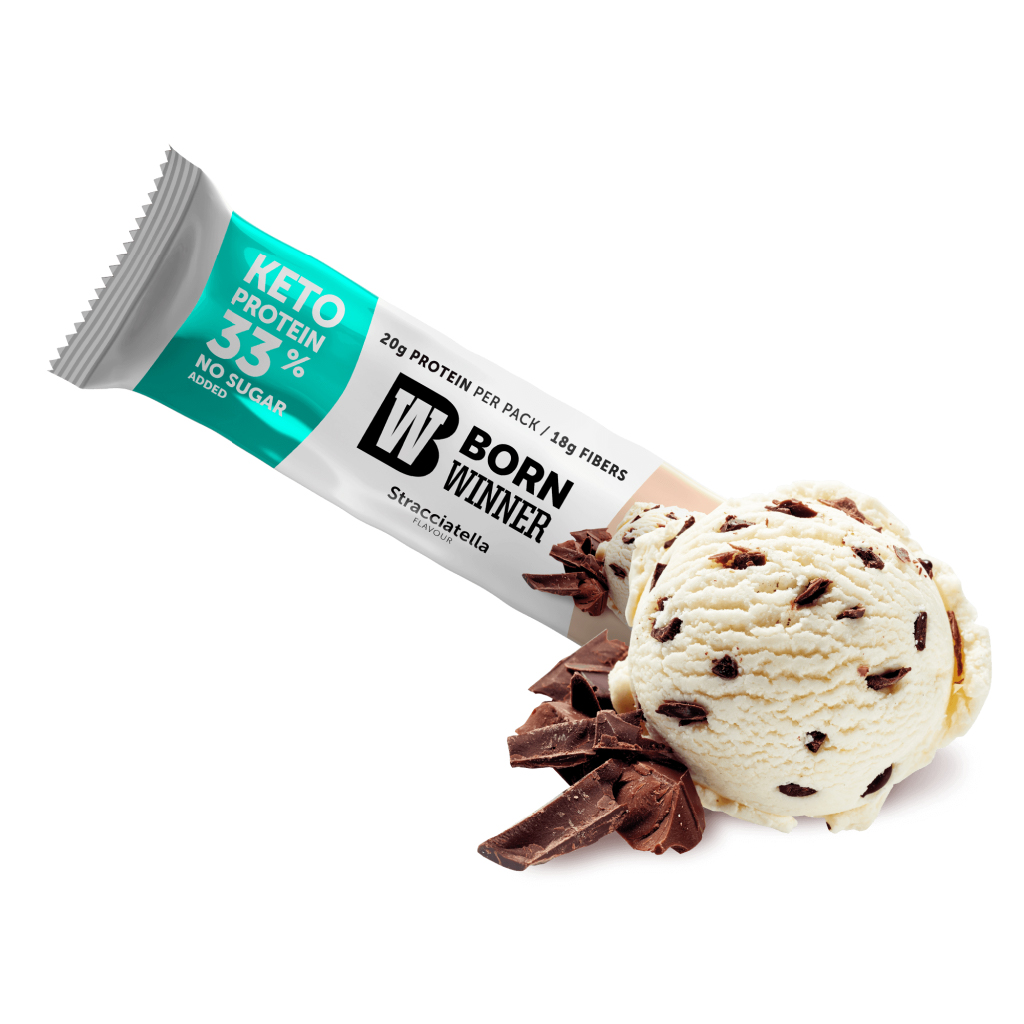 Born Winner, Protein Bar Keto with Chocolate Ice Cream, Keto protein bar with chocolate ice cream flavor, 60g