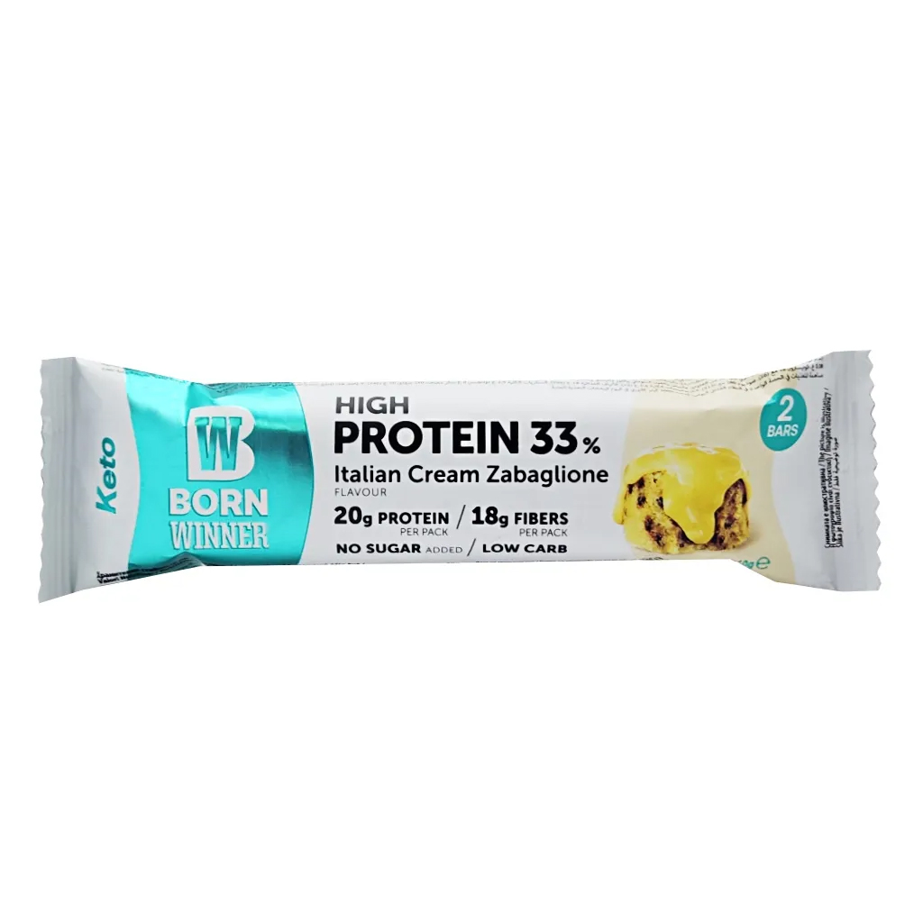 Born Winner, Protein Bar Keto with Italian Cream, Keto protein bar with Italian cream flavor, 60g