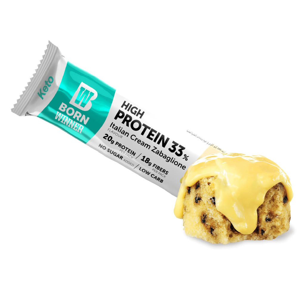 Born Winner, Protein Bar Keto with Italian Cream, Keto protein bar with Italian cream flavor, 60g
