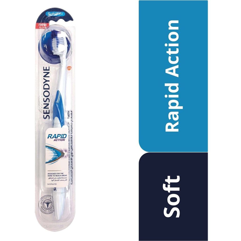 Sensodyne, Rapid Action Soft Toothbrush, Soft bristle toothbrush for quick relief, 1 piece