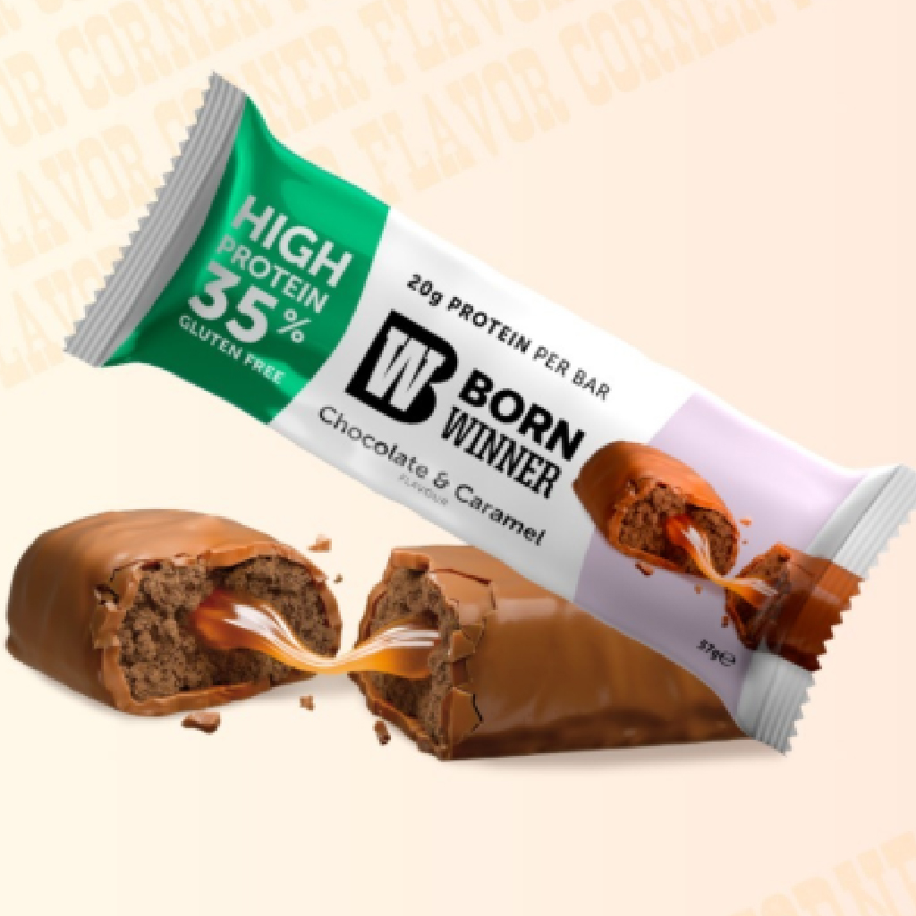 Born Winner, Protein Bar Core Chocolate Caramel, Chocolate caramel flavored protein bar, 57g