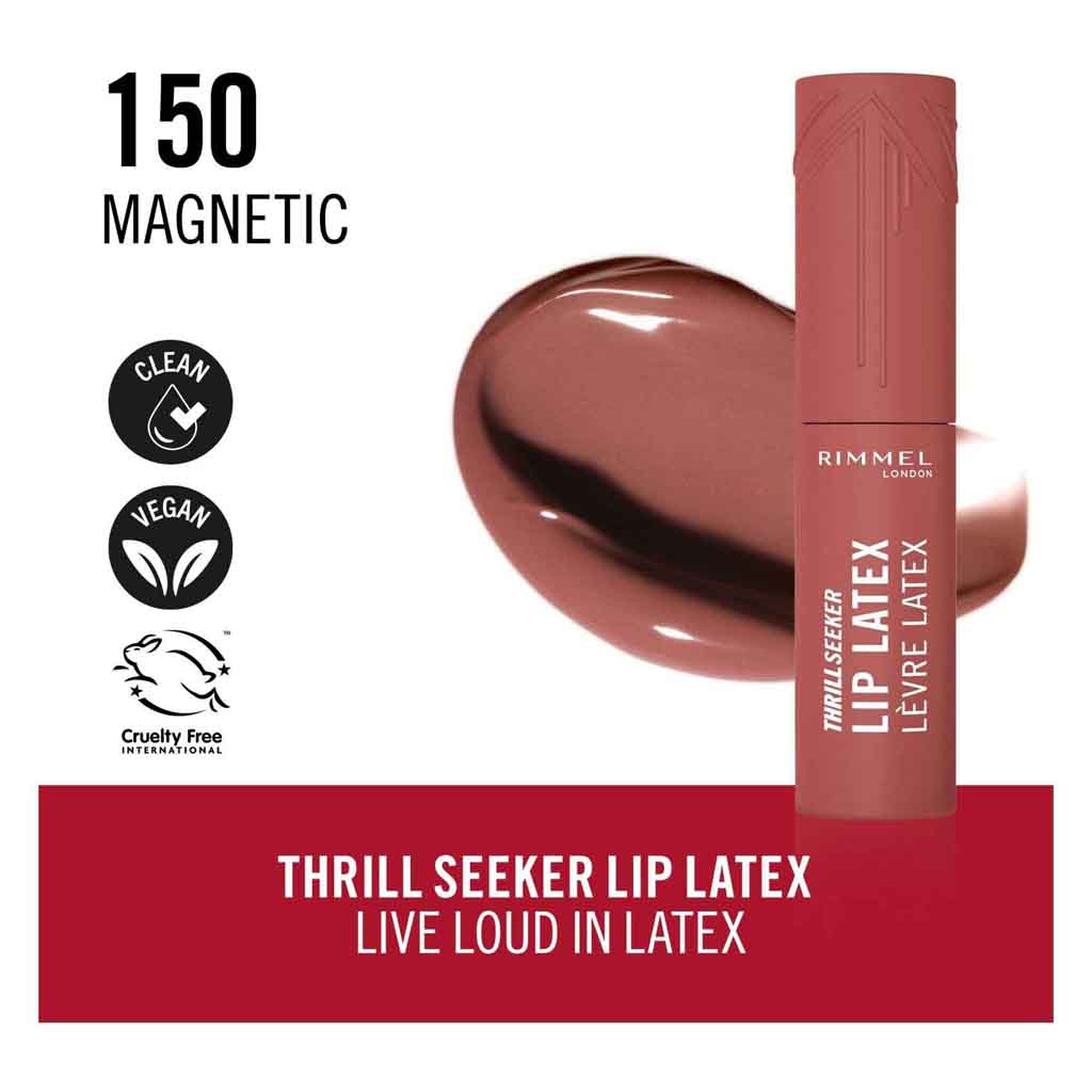 Rimmel, Thrillseeker Lip Lacquer, High-shine lip lacquer with magnetic pink tone, Shade 150 Magnetic