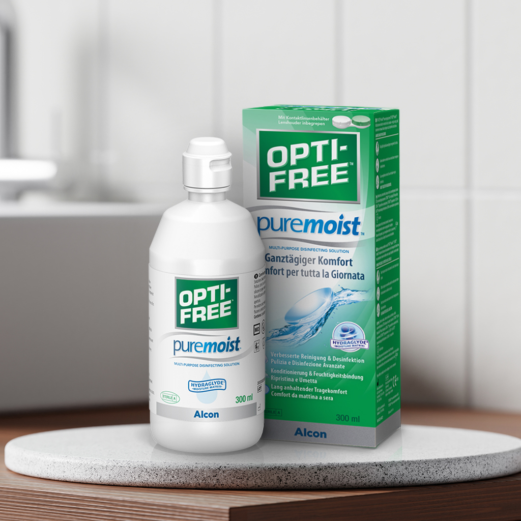 Optifree, Puremoist, Moisturizing contact lens solution, 300ml