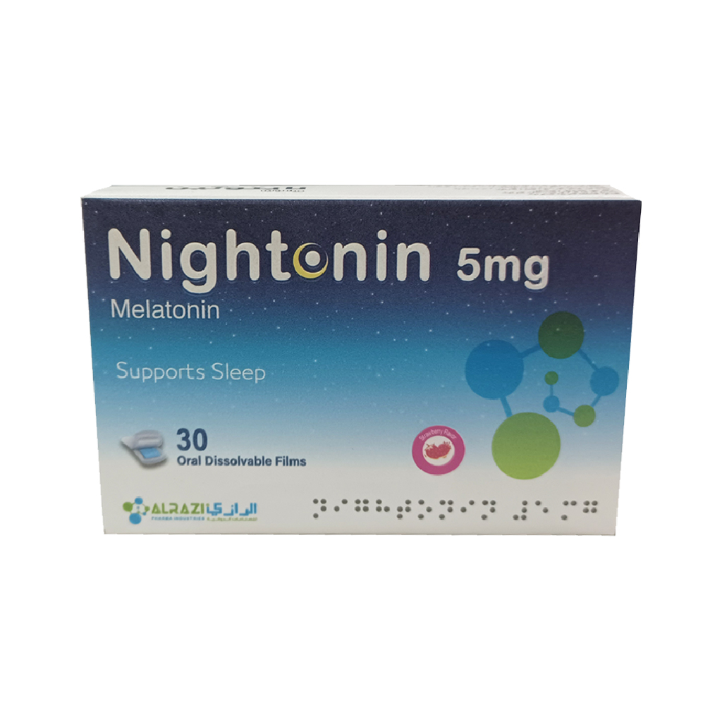 Nightonin, 5mg Orodispersible Films, Fast-dissolving melatonin films for sleep support, 30 films
