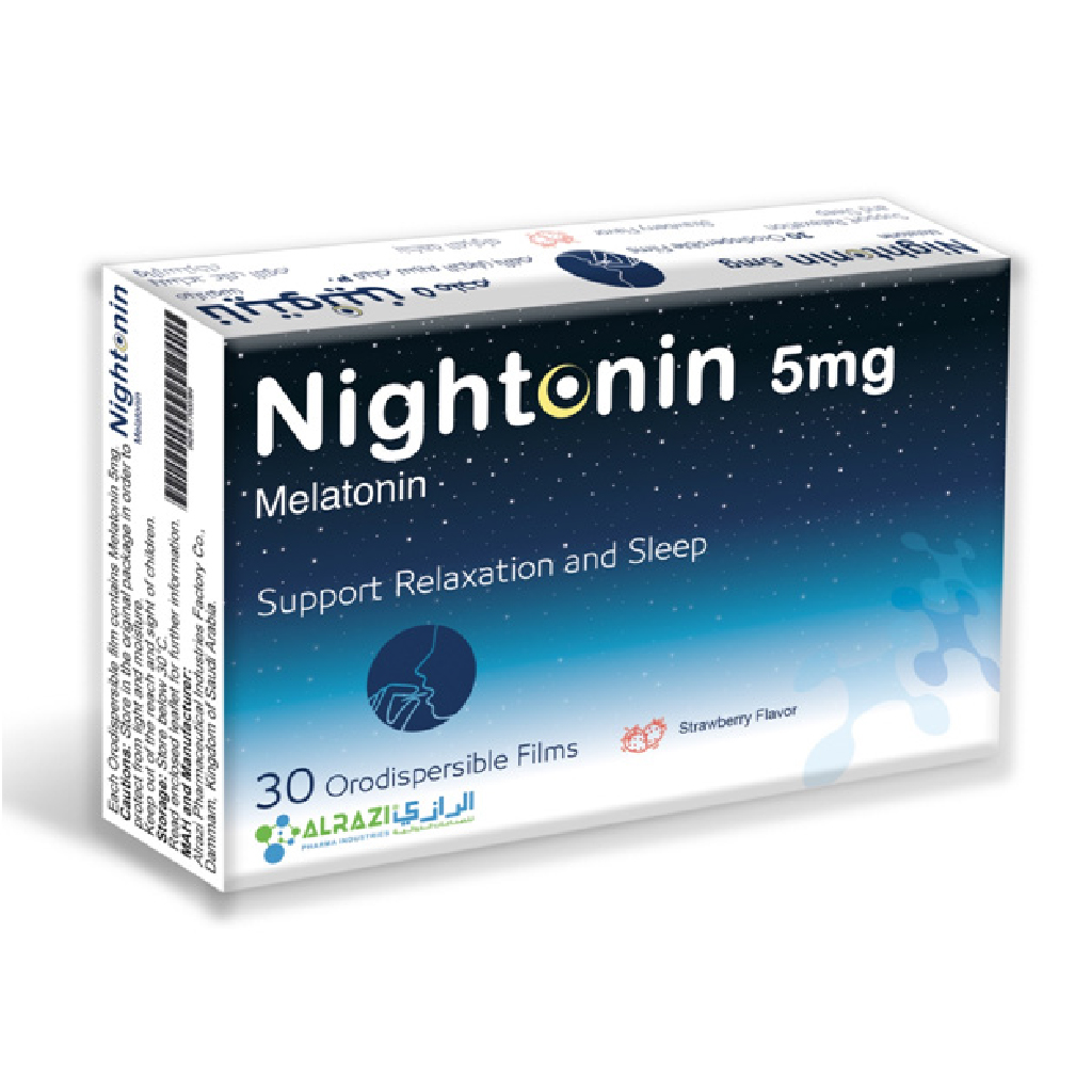 Nightonin, 5mg Orodispersible Films, Fast-dissolving melatonin films for sleep support, 30 films